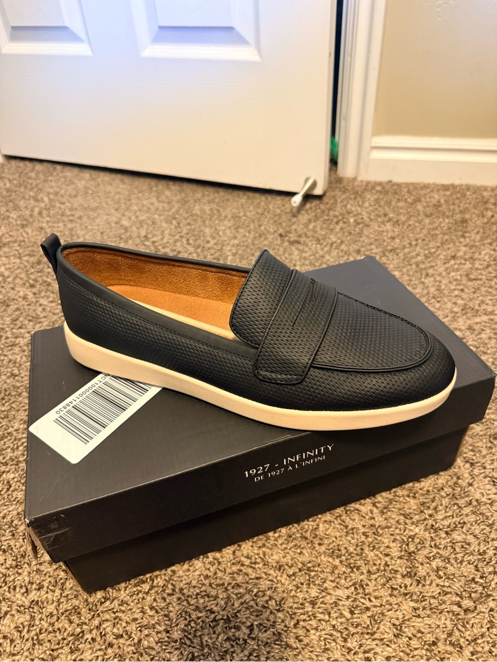 Naturalizer Black Perforated Slip-On Loafer Ingrid
